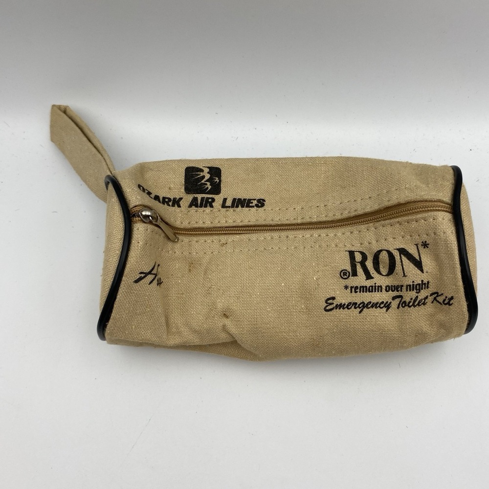 Ozark Air Lines RON Travel Bag Vintage 70s 80s Toiletries Canvas His